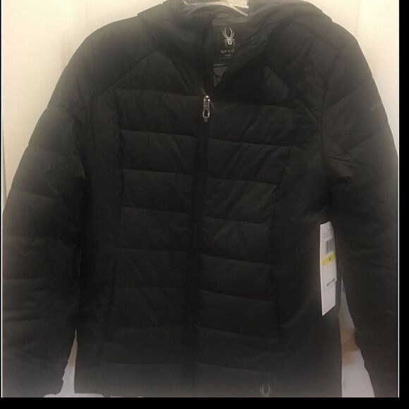 Spyder medium puffer coat black jacket winter - Picture 3 of 6